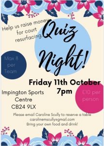 Quiz Night at Impington Sports Centre